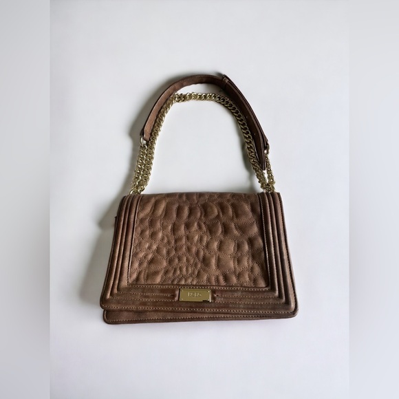 LIKE NEW BROWN BCBG GOLD CHAIN PURSE - Picture 2 of 5
